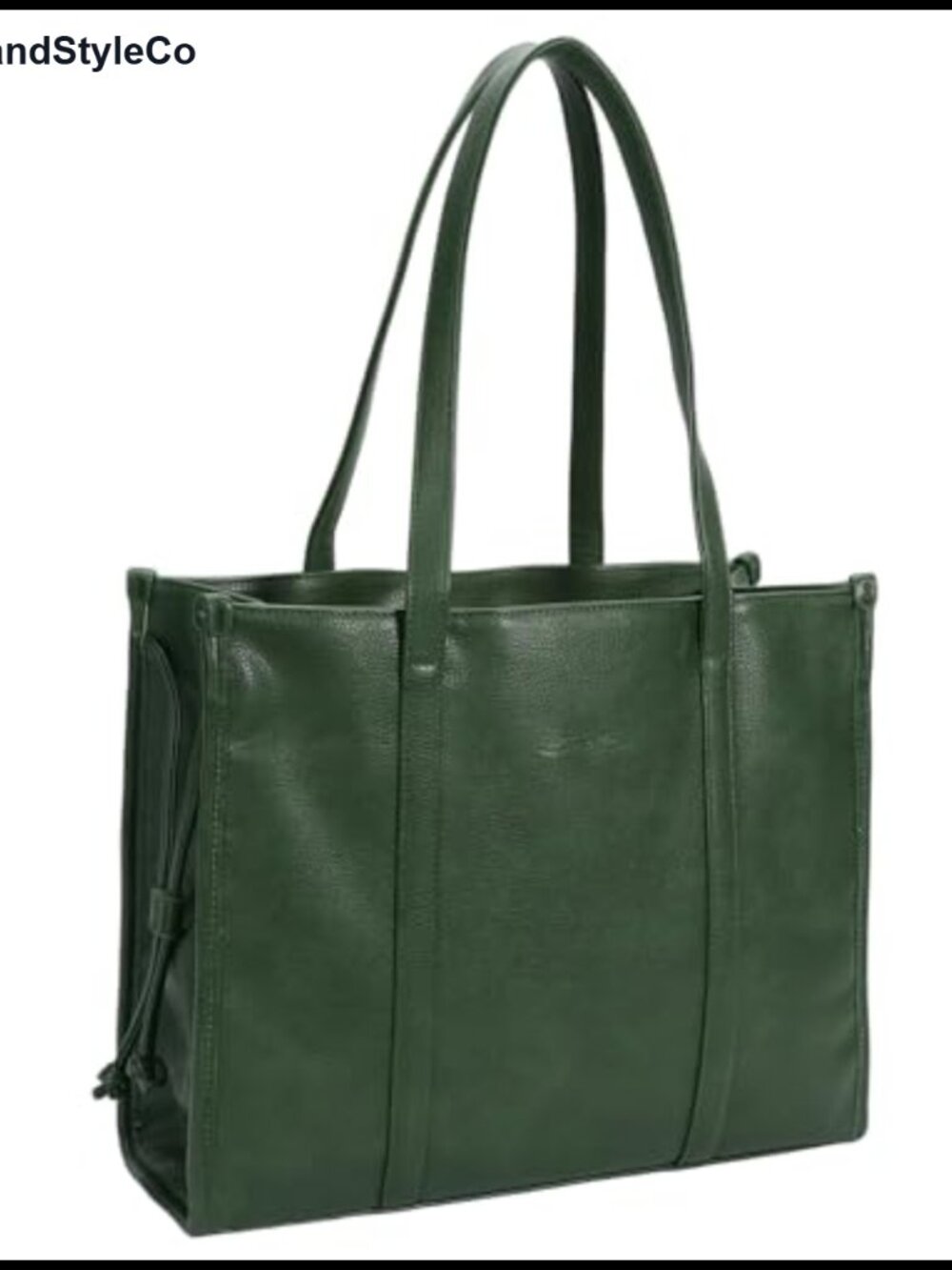 Large PU Leather Tote Bag Drawstring Vegan Leather Shoulder Handbag